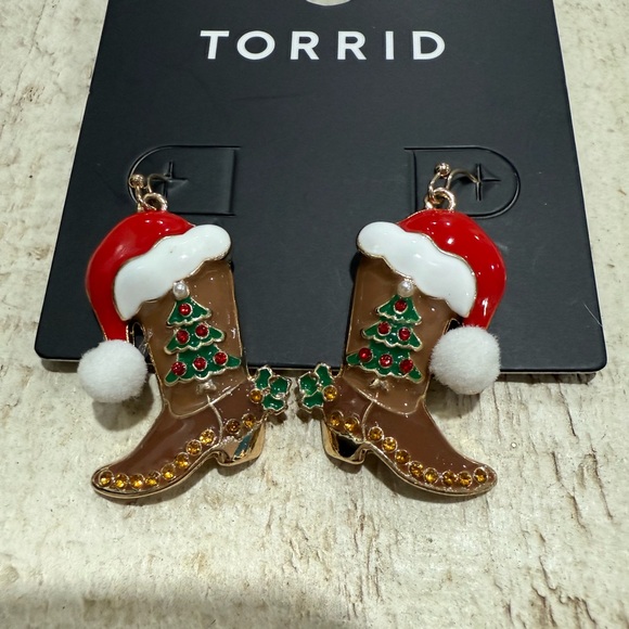 Cowboy Boot Christmas Earrings / Western Earrings Christmas Earrings - Picture 4 of 5